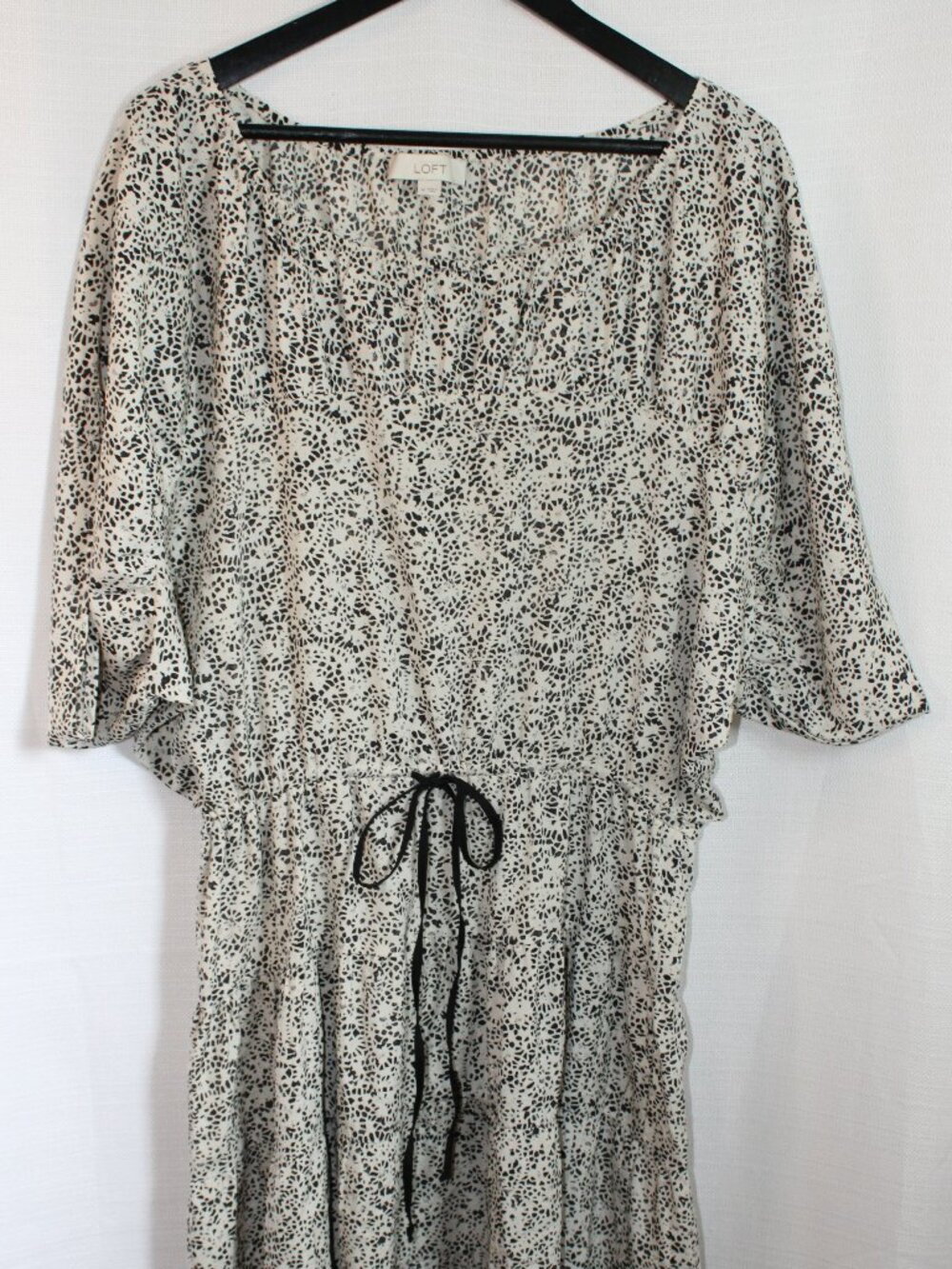 Ann Taylor Loft Patterned Cinch Waist Scoop Neck Dress, Women's Size Medium